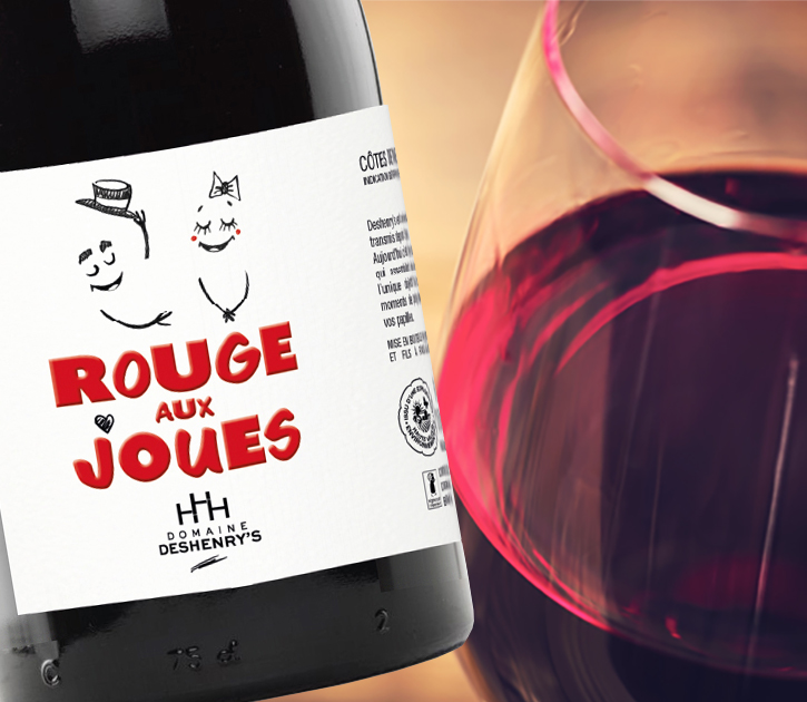 Vin rouge aux joues IGP Côtes de Thongue du domaine Deshenry's